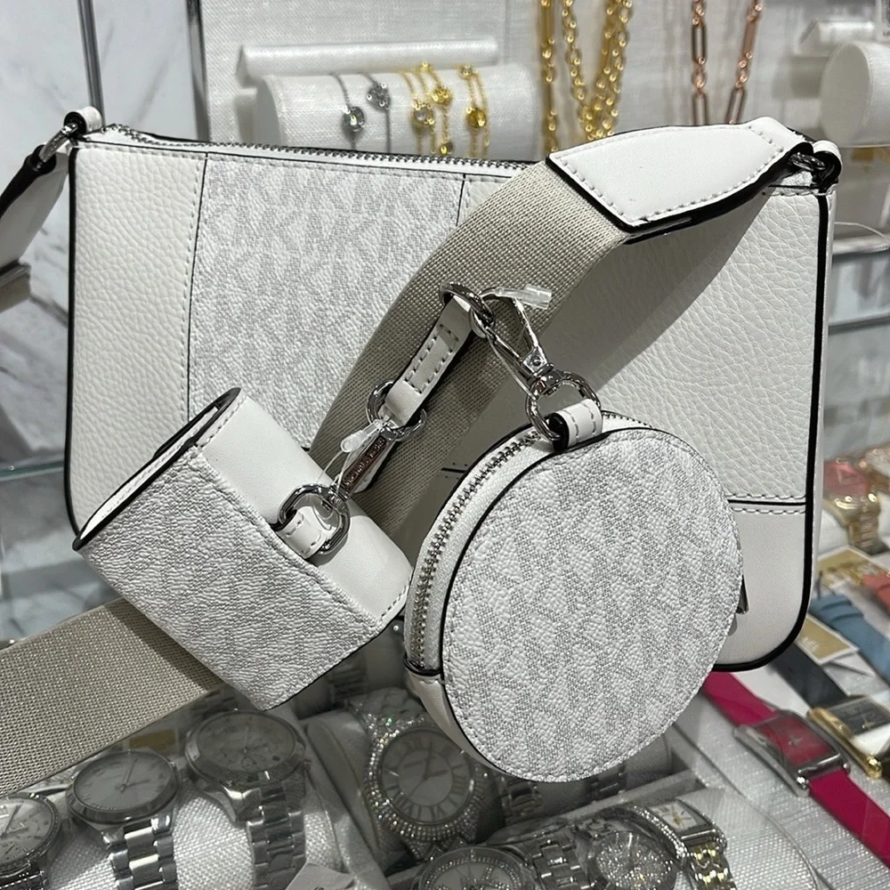 Michael Kors Jet Set Signature Logo Crossbody Bag with Case  Apple Airpods Pro®